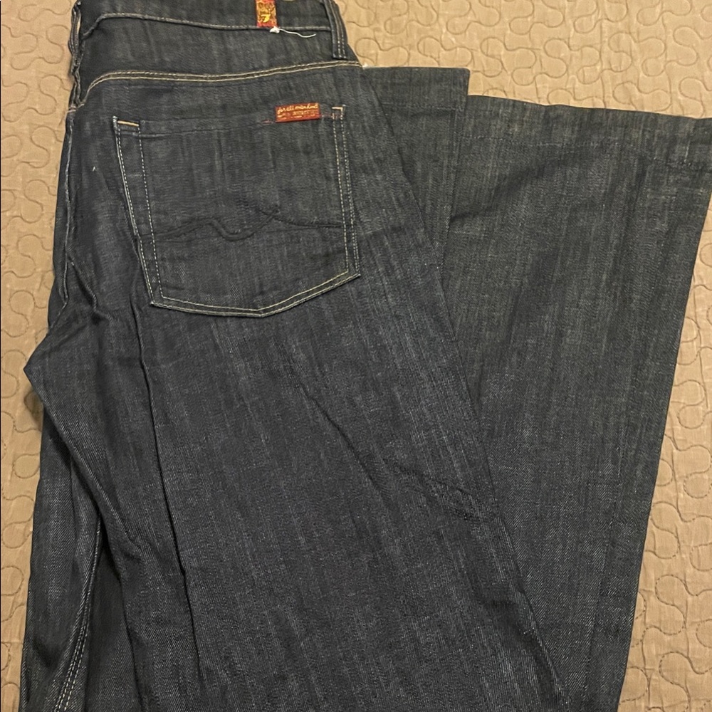 7 For All Mankind Dark Blue Bootcut Jeans